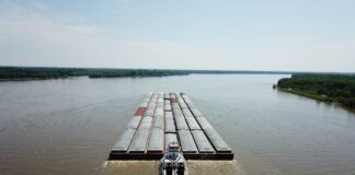 barge on the Mississippi River