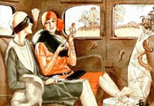 Contemplating the benefits of a simpler time 1920s illustration