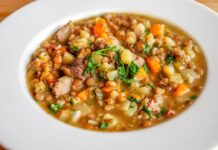 Leftover rations lentil soup