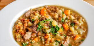 Leftover rations lentil soup