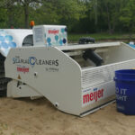 Cleaning up Lake Erie, robot style The front end of the BeBot which sifts through sand and picks up debris has a camera inside the cage area so a single person can monitor its progress. Photo taken on May 18 at Hinckley Lake Reservation.Credit: Nella Citino
