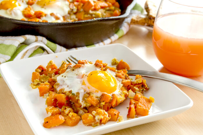 Sweet Potatoe Hash with Eggs