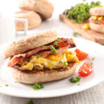 muffin with egg and bacon