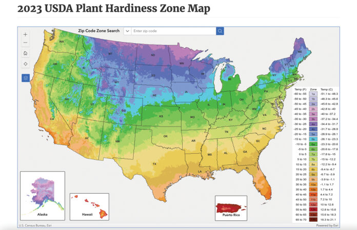 plant hardiness zones map