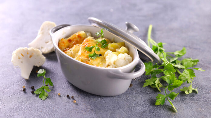 cauliflower with cream and cheese gratin