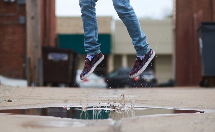 jumping in a puddle jumping in a puddle