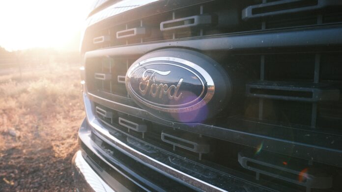 Photo by Jaz Blakeston-Petch a close up of the grille of a ford truck