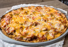 Cauliflower Crust Pizza with Mushrooms