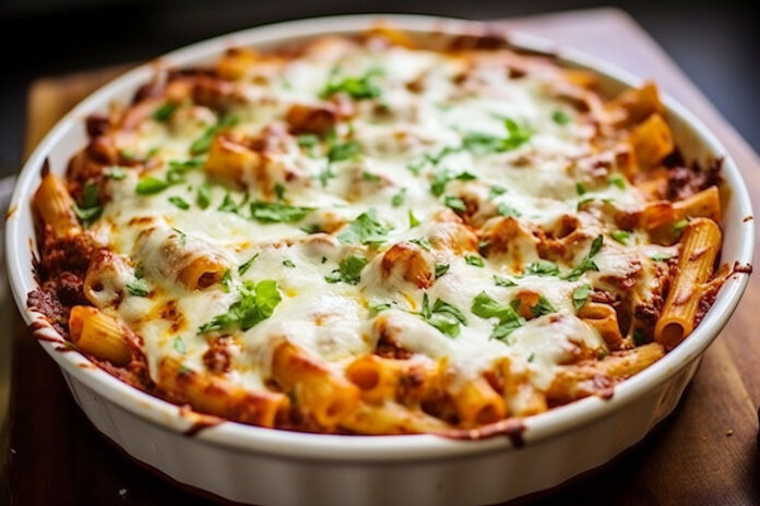Baked Ziti with Ricotta and Mozzarella
