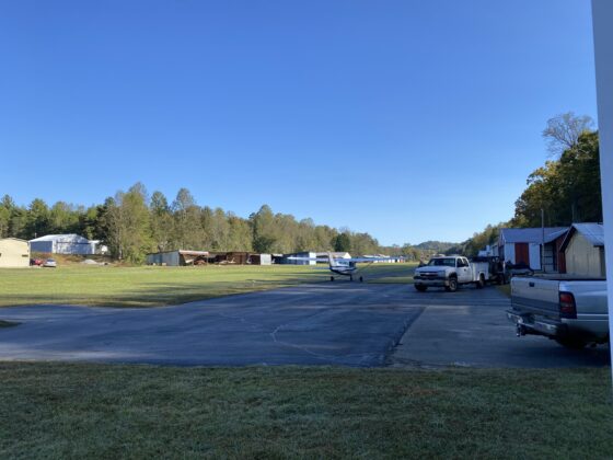 white plane airstrip
