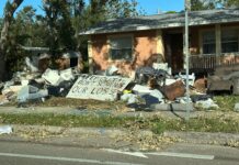 Picking up the pieces in St. Petersburg sign