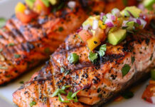 Salmon with Peach Salsa